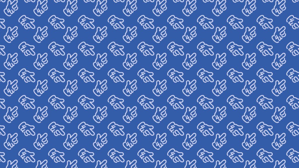Blue pattern background featuring repeating 4u Marketing hand-pointer logo used as the blog header image.